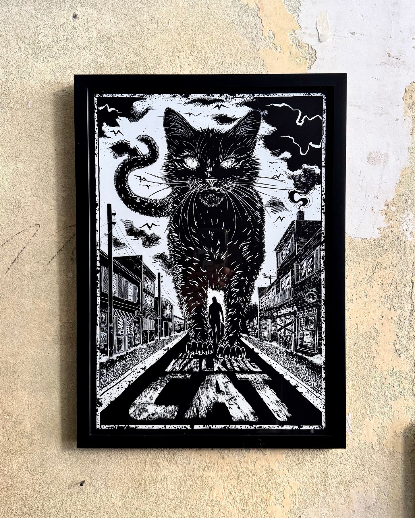 The Walking Cat - Handmade Siebdruck