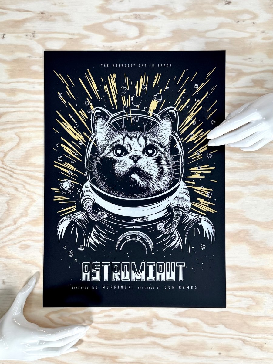 Astromiaut - Handmade Siebdruck - DON CAMEO